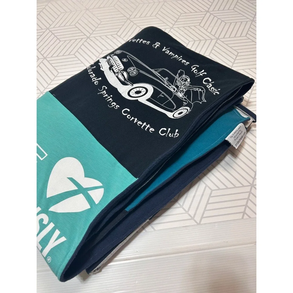 Double Sided Repurposed Upcycled T-shirt Blanket Car Lovers Blanket Twin Fleece